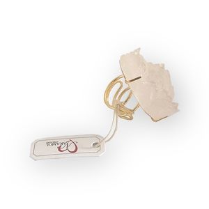 new Nakamol Jewels ☀︎︎ Thai Raw Organic Quartz Ring ☀︎︎ Gold Tone ☀︎︎ Sparkling